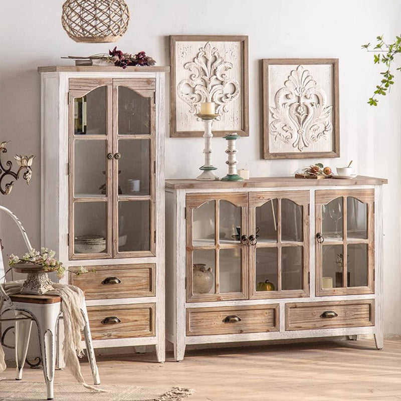 蔵出し アンティークキャビネット【大小セット】 Chanté公式｜キャビネット シンプル ナチュラルウッド ンティーク風