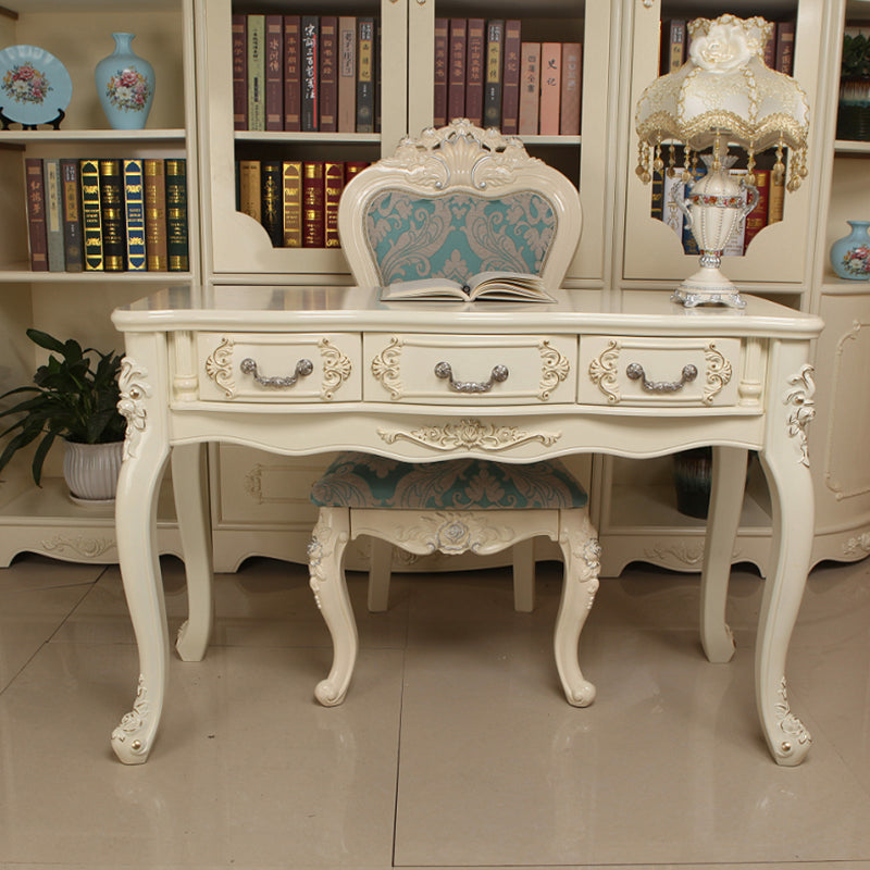 Chanté公式｜ワークデスク アンティーク風 彫刻 シャビーシック