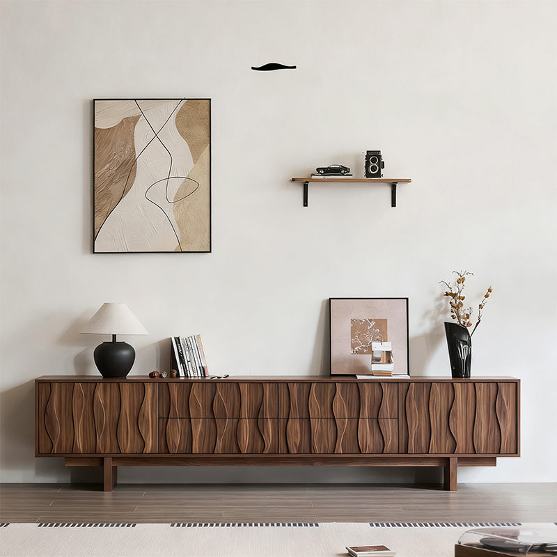 Elégant Moderne｜テレビ台 木目調 波型デザイン