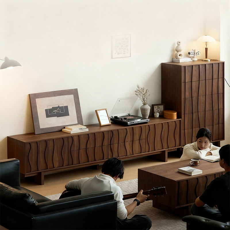 Chanté公式｜テレビ台 木目調 波型デザイン