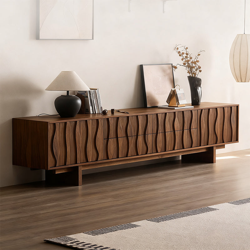Elégant Moderne｜テレビ台 木目調 波型デザイン
