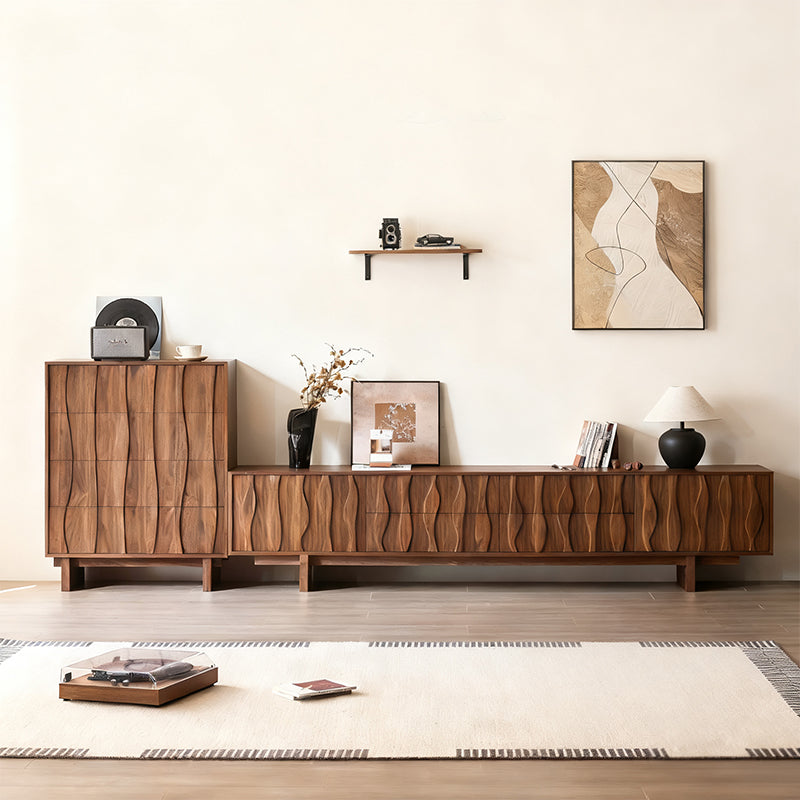 Chanté公式｜テレビ台 木目調 波型デザイン