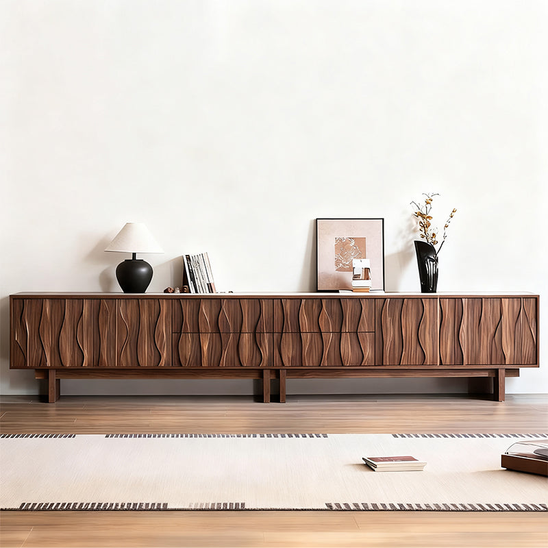 Elégant Moderne｜テレビ台 木目調 波型デザイン
