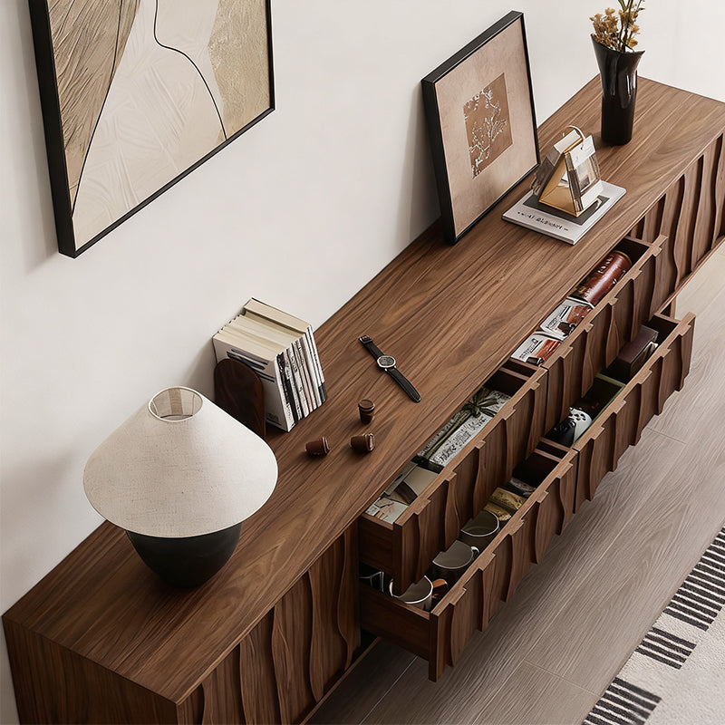 Elégant Moderne｜テレビ台 木目調 波型デザイン