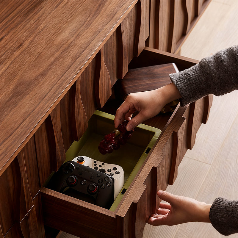 Elégant Moderne｜テレビ台 木目調 波型デザイン