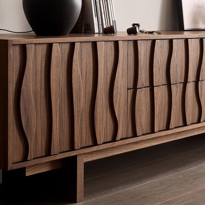 Elégant Moderne｜テレビ台 木目調 波型デザイン