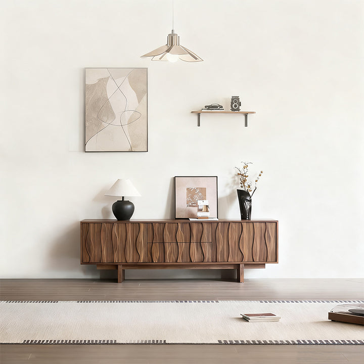 Elégant Moderne｜テレビ台 木目調 波型デザイン