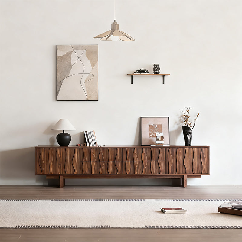 Elégant Moderne｜テレビ台 木目調 波型デザイン