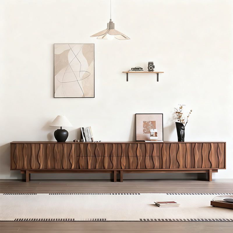 Elégant Moderne｜テレビ台 木目調 波型デザイン