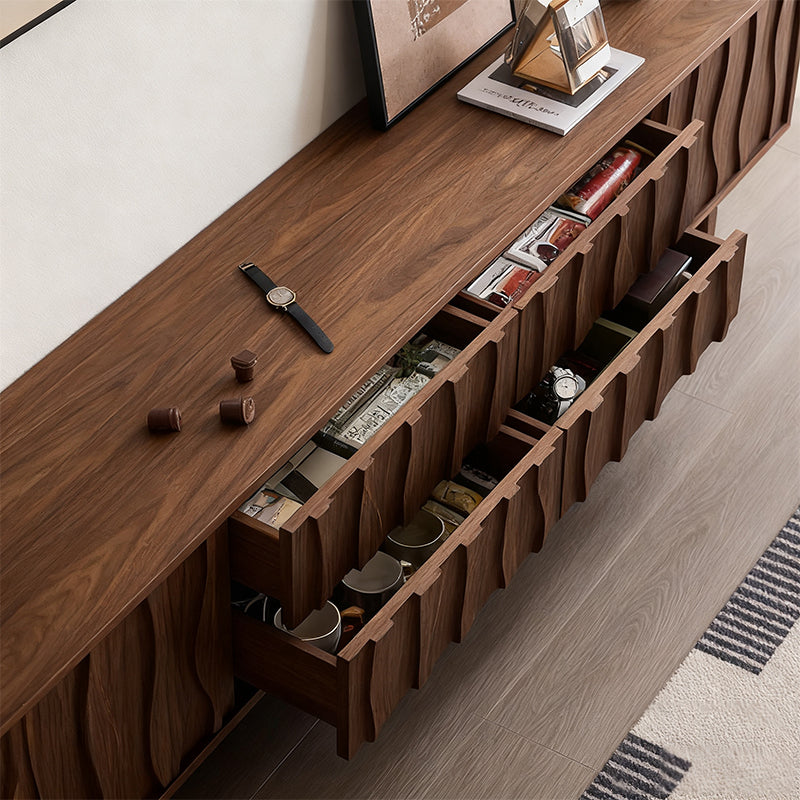 Elégant Moderne｜テレビ台 木目調 波型デザイン