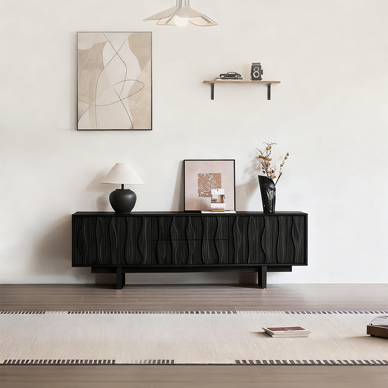 Elégant Moderne｜テレビ台 木目調 波型デザイン