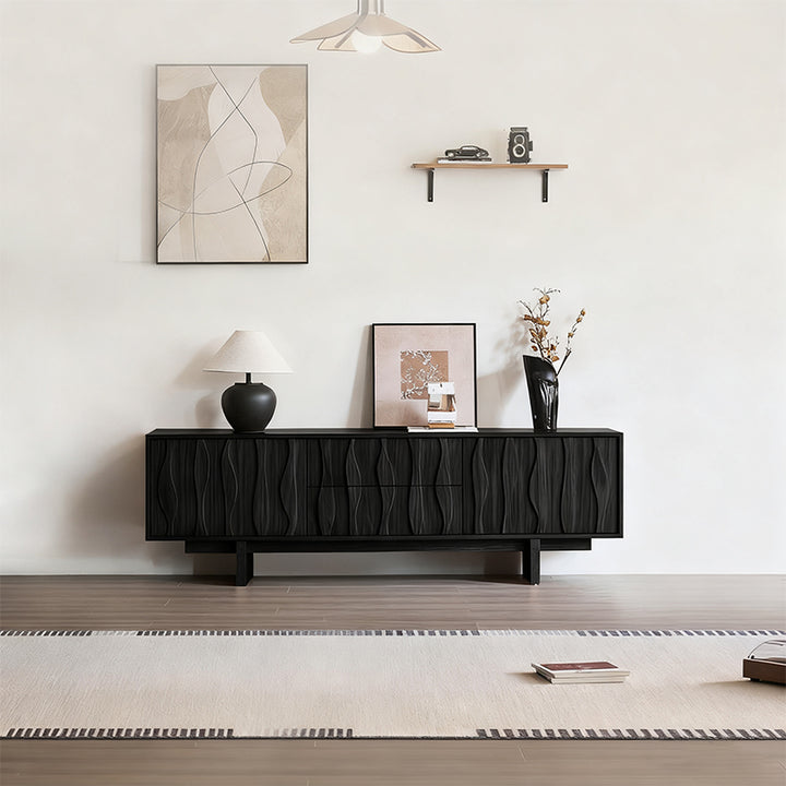 Elégant Moderne｜テレビ台 木目調 波型デザイン