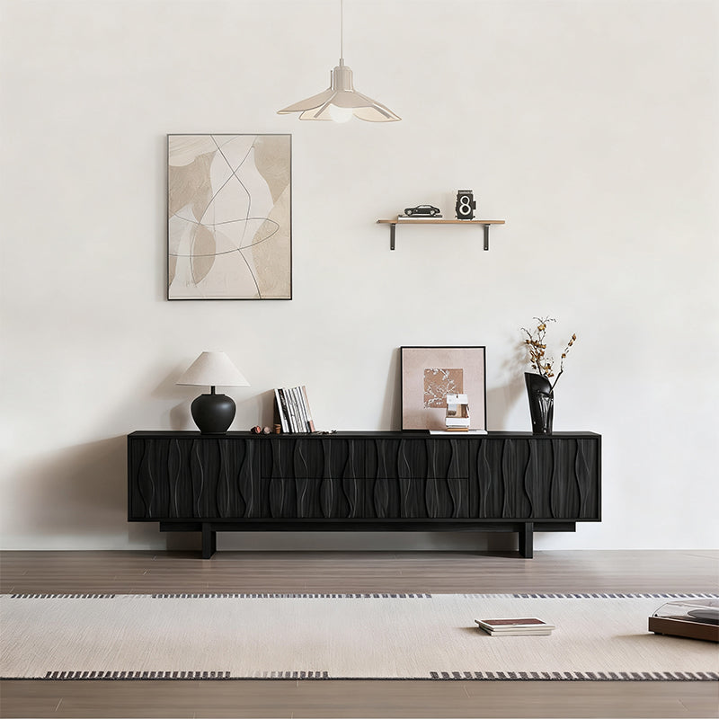 Elégant Moderne｜テレビ台 木目調 波型デザイン