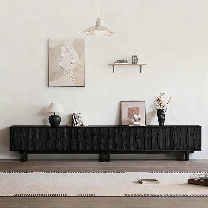 Elégant Moderne｜テレビ台 木目調 波型デザイン