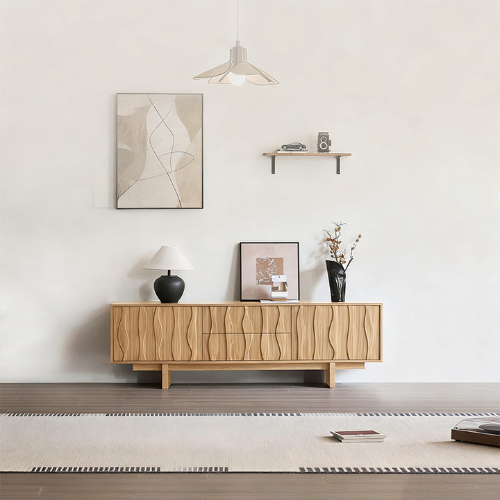 Elégant Moderne｜テレビ台 木目調 波型デザイン