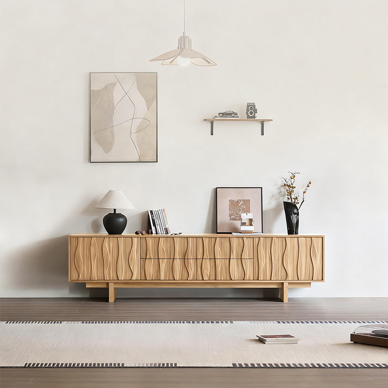 Elégant Moderne｜テレビ台 木目調 波型デザイン