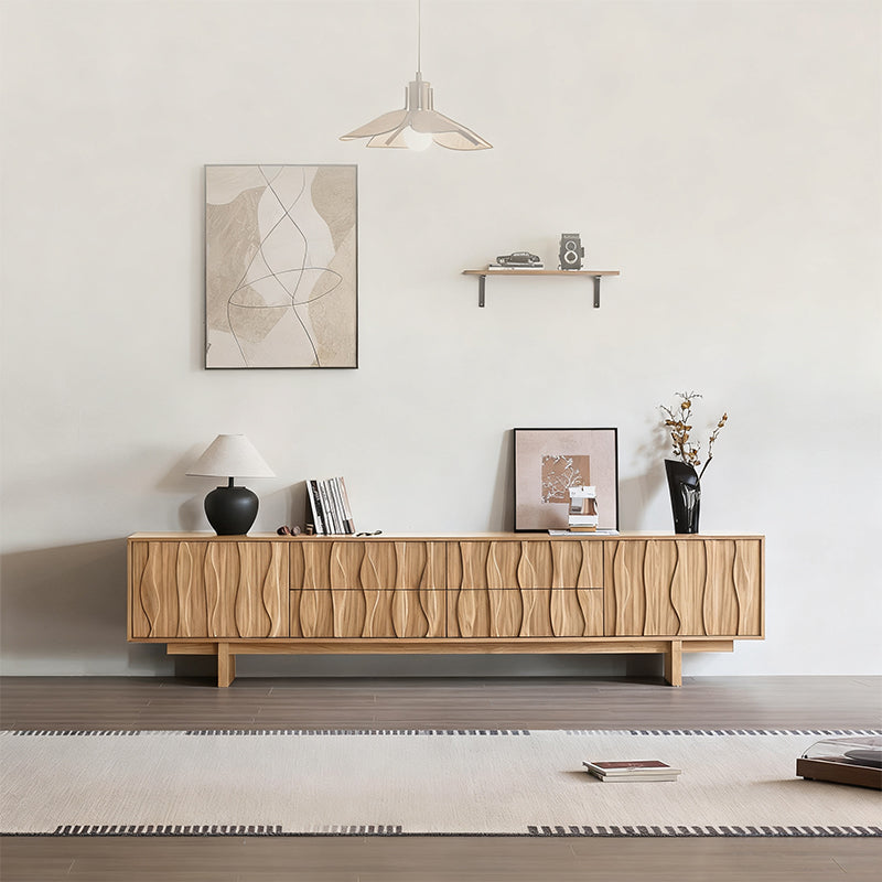 Elégant Moderne｜テレビ台 木目調 波型デザイン