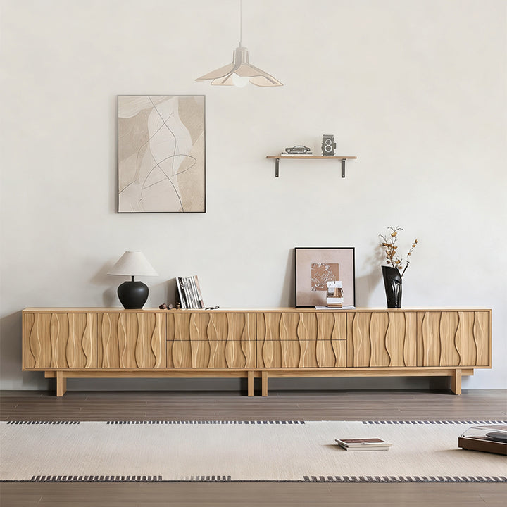 Elégant Moderne｜テレビ台 木目調 波型デザイン