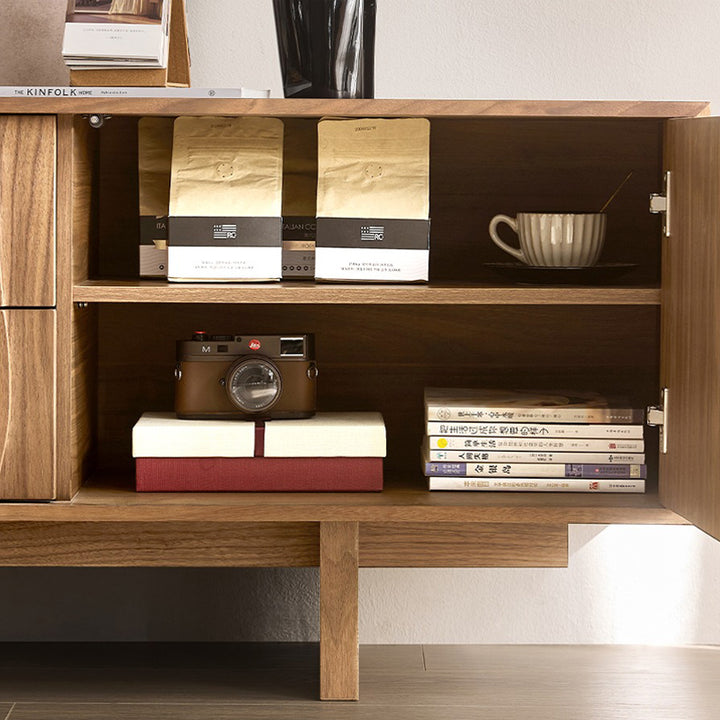 Elégant Moderne｜テレビ台 木目調 波型デザイン