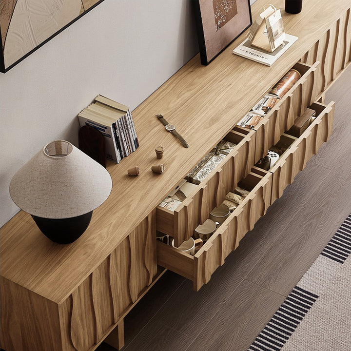 Elégant Moderne｜テレビ台 木目調 波型デザイン